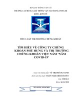 (TIỂU LUẬN) tìm HIỂU về CÔNG TY CHỨNG KHOÁN PHÚ HƯNG và THỊ TRƯỜNG CHỨNG KHOÁN VIỆT NAM năm COVID 19 