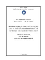 PHÂN TÍCH HOẠT ĐỘNG MARKETING DỊCH vụ tại CÔNG TY TNHH tư vấn THIẾT kế và TRANG TRÍ nội THẤT 24h – CHI NHÁNH LU INTERIOR DESIGN 