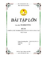 (TIỂU LUẬN) TIỂU LUẬN MARKETING đ ề tài CHIẾN lược MARKETING 4p của COCA COLA tại VIỆT NAM 