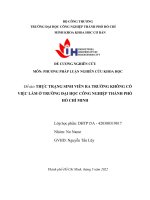 (TIỂU LUẬN) đề tài THỰC TRẠNG SINH VIÊN RA TRƯỜNG KHÔNG có VIỆC làm ở TRƯỜNG đại học CÔNG NGHIỆP THÀNH PHỐ hồ CHÍ MINH 