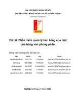 (TIỂU LUẬN) đề tài phần mềm quản lý bán hàng của một cửa hàng văn phòng phẩm 