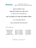 (TIỂU LUẬN) TIỂU LUẬN học PHẦN ĐỘNG lực học ô tô ĐỘNG lực học hệ THỐNG TREO 