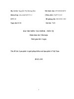 (TIỂU LUẬN) đề tài lạm phát và giải pháp kiểm soát lạm phát ở việt nam 