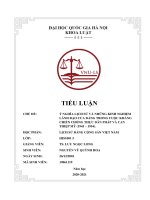 (TIỂU LUẬN) ý NGHĨA LỊCH sử và NHỮNG KINH NGHIỆM LÃNH đạo của ĐẢNG TRONG CUỘC KHÁNG CHIẾN CHỐNG THỰC dân PHÁP và CAN THIỆP mỹ (1945 – 1954)  