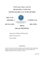 (TIỂU LUẬN) TIỂU LUẬN môn học lý LUẬN NHÀ nước và PHÁP LUẬT đề tài CỘNG hòa TỔNG THỐNG quốc gia PHILIPPINES 