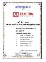 (TIỂU LUẬN) đồ án CDIO đề tài thiết kế web bán hàng điện thoại 