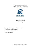 (TIỂU LUẬN) TIỂU LUẬN môn LUẬT DU LỊCH 