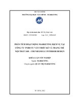 PHÂN TÍCH HOẠT ĐỘNG MARKETING DỊCH vụ tại CÔNG TY TNHH tư vấn THIẾT kế và TRANG TRÍ nội THẤT 24h – CHI NHÁNH LU INTERIOR DESIGN 