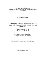 Luận văn thạc sĩ USSH vấn đề chiến lược kinh doanh của công ty lữ hành toàn cầu (open world) sau khi việt nam gia nhập WTO 