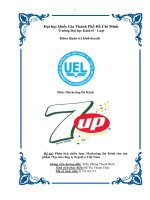 (TIỂU LUẬN) TIỂU LUẬN phân tích chiến lược marketing đa kênh chosảnphẩm 7up của công ty pepsico việt nam 