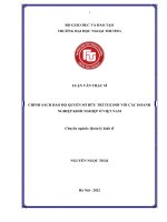 CHÍNH SÁCH BẢO HỘ QUYỀN SỞ HỮU TRÍ TUỆ ĐỐI VỚI CÁC DOANH NGHIỆP KHỞI NGHIỆP Ở VIỆT NAM
