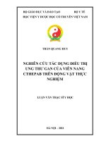 Nghiên cứu tác dụng điều trị ung  thư gan của viên nang CTHEPAB trên động vật thực nghiệm