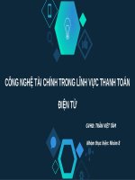 CÔNG NGHỆ tài CHÍNH TRONG LĨNH vực THANH TOÁN điện tử 