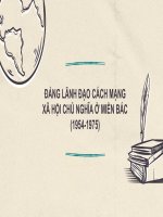 ĐẢNG LÃNH đạo CÁCH MẠNG xã hội CHỦ NGHĨA ở MIỀN bác (1954 1975) 