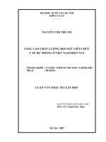 Luận văn thạc sĩ VNU LS nâng cao chất lượng đội ngũ viên chức y tế dự phòng ở việt nam hiện nay  