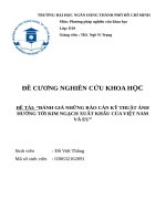 ĐÁNH GIÁ NHỮNG RÀO CẢN KỸ THUẬT ẢNH HƯỞNG TỚI KIM NGẠCH XUẤT KHẨU CỦA VIỆT NAM VÀ EU