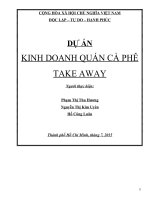 (TIỂU LUẬN) dự án KINH DOANH QUÁN cà PHÊ TAKE AWAY 