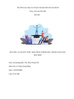 (TIỂU LUẬN) i TIỂU LUẬN kết THÚC học PHẦN THÍNH học TRONG GIÁO dục đặc BIỆT 