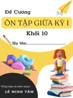 Đề cương ôn tập giữa học kì 1 môn Toán lớp 10 năm 2022-2023 - Lê Minh Tâm
