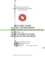 CÁC yếu tố ẢNH HƯỞNG đến THỜI GIAN sử DỤNG MẠNG xã hội của SINH VIÊN tại TP  hồ CHÍ MINH 