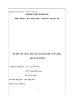 (TIỂU LUẬN) GIÁ TRỊ và nội DUNG NGHỆ THUẬT TRONG THƠ hồ XUÂN HƯƠNG 