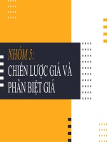 CHIẾN lược GIÁ và PHÂN BIỆT GIA  CHIẾN lược GIÁ CHO sản PHẨM mới 