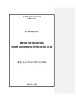 Luận văn thạc sĩ VNU LS bảo lãnh thực hiện hợp đồng tại ngân hàng thương mại cổ phần sài gòn   hà nội  07 
