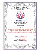 TÌM HIỂU SỰ VẬN DỤNG LÝ LUẬN CỦA CHỦ NGHĨA DUY VẬT LỊCH SỬ VỀ ĐẤU TRANH GIAI CẤPTRONG THỜI KỲ QUÁ ĐỘ LÊN CNXH Ở VIỆT NAM HIỆN NAY