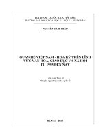 Luận văn thạc sĩ USSH quan hệ việt nam   hoa kỳ trên lĩnh vực văn hóa, giáo dục và xã hội từ 1995 đến nay   