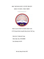 (TIỂU LUẬN) TIỂU LUẬN cơ sở văn hóa VIỆT NAM lễ tết nguyên đán trong đời sống văn hóa việt nam 