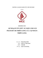 BÁO cáo kế HOẠCH tổ CHỨC sự KIỆN CHO sản PHẨM bút BI THIÊN LONG của tập đoàn THIÊN LONG 