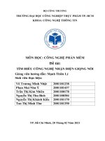 (TIỂU LUẬN) môn học CÔNG NGHỆ PHẦN mềm đề tài tìm HIỂU CÔNG NGHỆ NHẬN DIỆN GIỌNG nói 