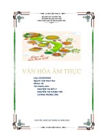 (TIỂU LUẬN) tiểu luận văn hóa ẩm thực miền bắc 