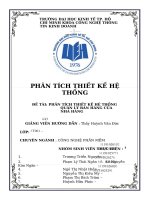 (TIỂU LUẬN) PHÂN TÍCH THIẾT kế hệ THỐNG QUẢN lý bán HÀNG của NHÀ HÀNG 