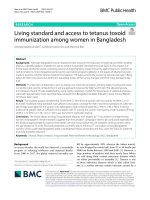 Living standard and access to tetanus toxoid immunization among women in Bangladesh