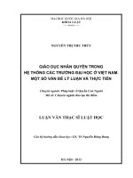 Luận văn thạc sĩ VNU LS giáo dục nhân quyền trong hệ thống các trường đại học ở việt nam  một số vấn đề lý luận và thực tiễn luận văn ths  luật 