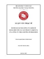 ĐÁNH GIÁ SỰ HÀI LÒNG CỦA KHÁCH HÀNG ĐỐI VỚI CÁC SẢN PHẨM VÀ DỊCH VỤ CỦA CÔNG TY NHỰA ĐƯỜNG PETROLIMEX