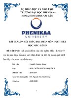 (TIỂU LUẬN) phân tích quan điểm của chủ nghĩa mác   lênin về vai trò của thực tiễn đối với nhận thức và liên hệ trong quá trình học tập của sinh viên hiện nay 