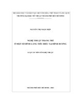 Luận án Tiến sĩ Nghệ thuật trang trí ở một số đình làng tiêu biểu tại Bình Dương