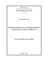 Luận án Tiến sĩ Biện pháp phòng ngừa tình hình tội phạm tham nhũng ở Việt Nam hiện nay