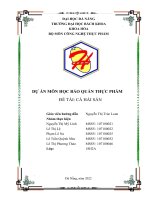 (TIỂU LUẬN) dự án môn học bảo QUẢN THỰC PHẨM đề tài cá hải sản 