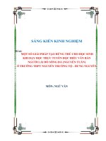 SKKN Một số giải pháp tạo hứng thú cho học sinh khi dạy học trực tuyến đọc hiểu văn bản Người lái đò sông Đà (Nguyễn Tuân) ở trường THPT Nguyễn Trường Tộ  Hưng Nguyên