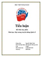 Tiểu luận môn học đại cương truyền thông quốc tế đặc điểm của TTQT từ giai đoạn chiến tranh lạnh cho đến giai đoạn hiện nay 