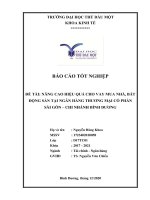 (Khóa luận tốt nghiệp) Nâng cao hiệu quả cho vay mua nhà, bất động sản tại Ngân hàng Thương mại Cổ phần Sài Gòn – Chi nhánh Bình Dương