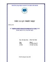 Tư tưởng triết học của nho giáo và sự ảnh hưởng của nó đến đời sống văn hoá tinh thần của người việt 