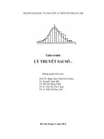 Giáo trình lý thuyết sai số phần 1 