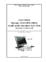 Giáo trình môn học toán ứng dụng   nghề quản trị mạng máy tính (trình độ cao đẳng nghề) 