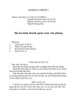 (TIỂU LUẬN) dự án kinh doanh quán cơm văn phòng 