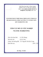(TIỂU LUẬN) GIẢI PHÁP HOÀN THIỆN HOẠT ĐỘNG QUẢN TRỊ QUAN hệ KHÁCH HÀNG (CRM) tại CÔNG TY cổ PHẦN LIÊN kết MARKETING CBG 