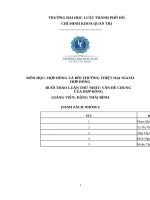 (TIỂU LUẬN) môn học hợp ĐỒNG và bồi THƯỜNG THIỆT hại NGOÀI hợp ĐỒNG BUỔI THẢO LUẬN THỨ NHẤT vấn đề CHUNG của hợp ĐỒNG 